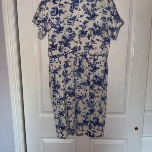 Blue and White Floral Dress